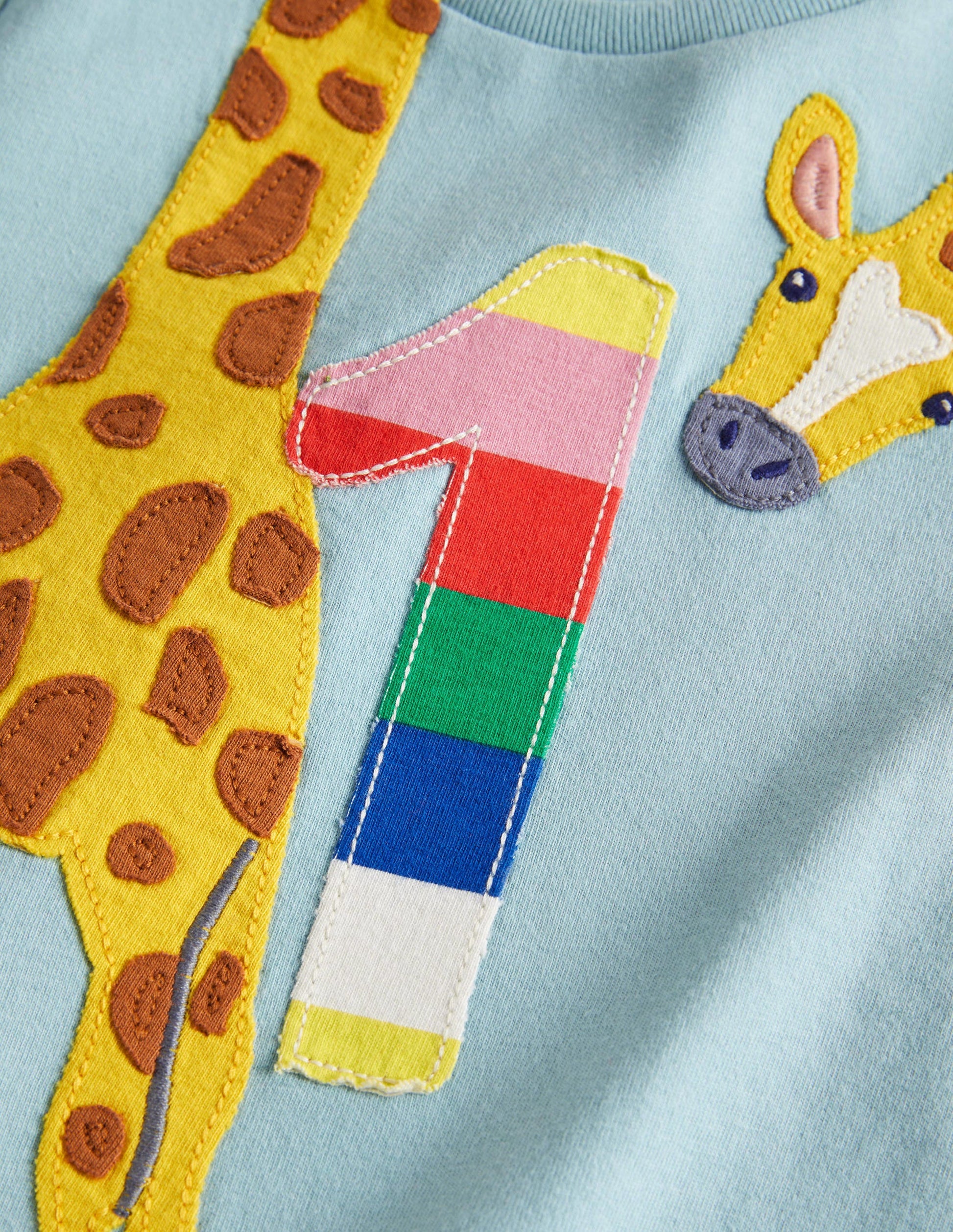 Birthday Appliqué T-shirt-Mineral Blue One-3