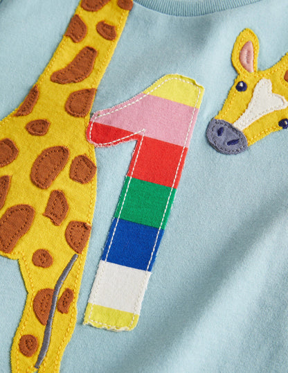 Birthday Appliqué T-shirt-Mineral Blue One-3