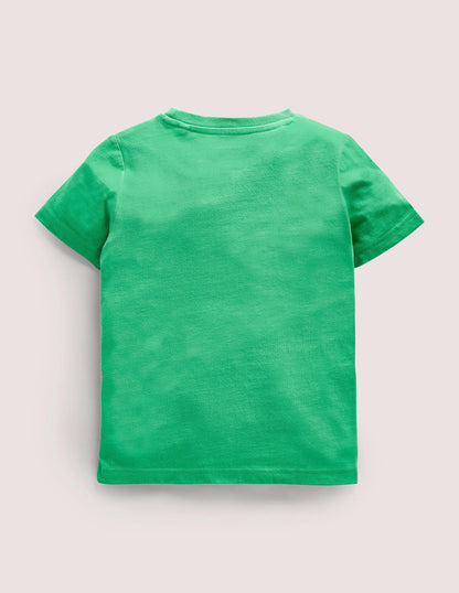 Birthday Appliqué T-shirt-Aloe Green Bunnies Four-2