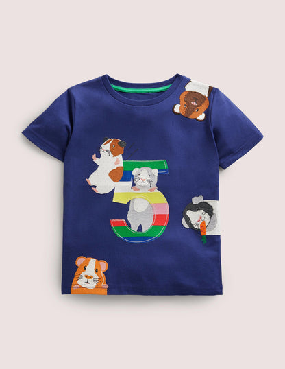 Birthday Appliqué T-shirt-Starboard Guinea Pigs Five-1