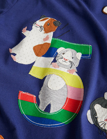 Birthday Appliqué T-shirt-Starboard Guinea Pigs Five-3