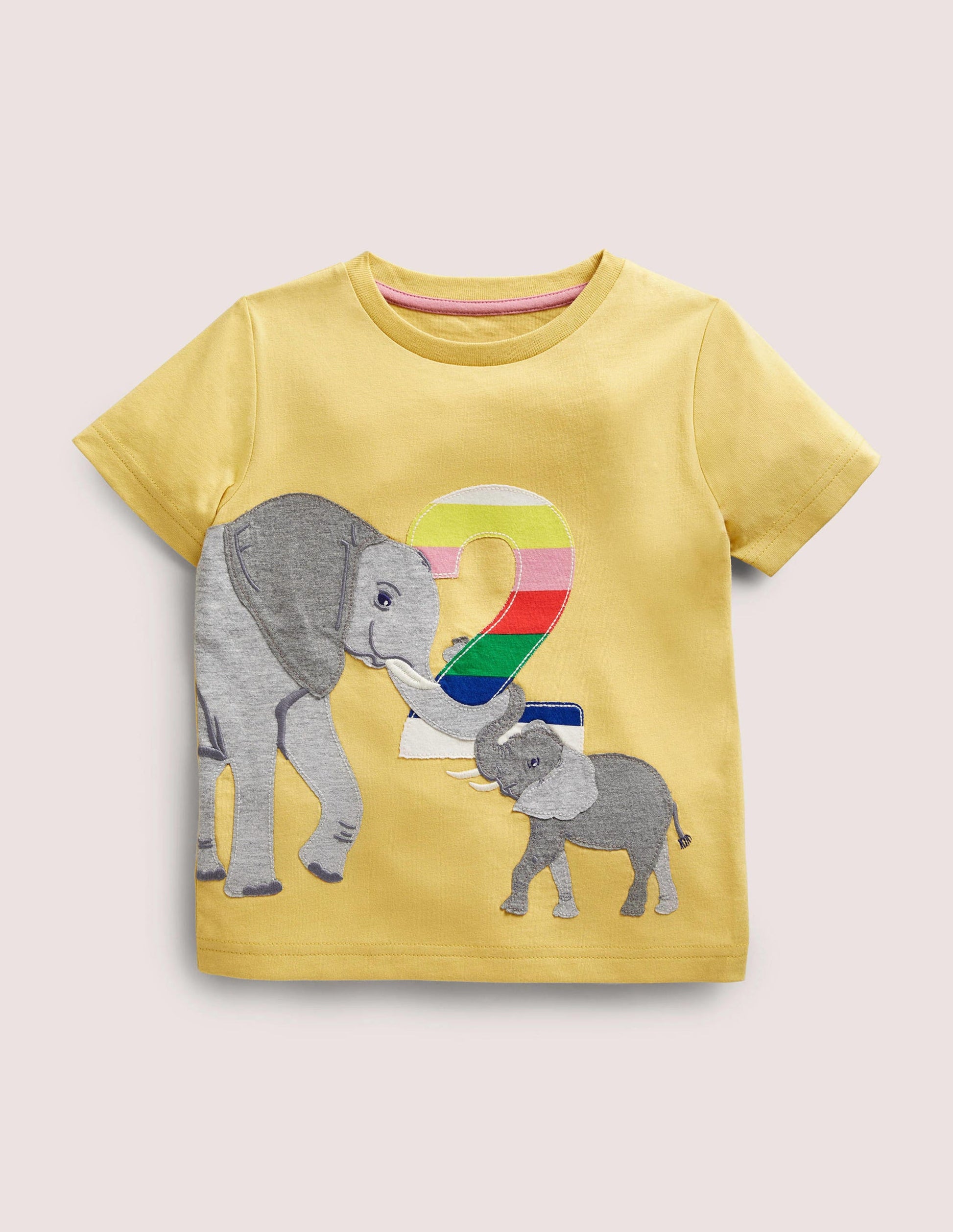 Birthday Appliqué T-shirt-Butter Cup Elephant Two-1