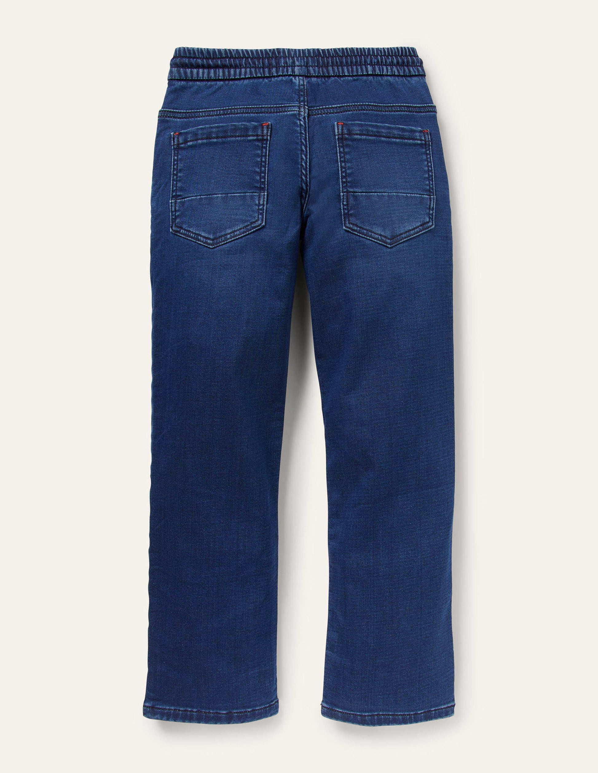 Denim Pull On Straight Leg Jeans-Mid Vintage Denim-2
