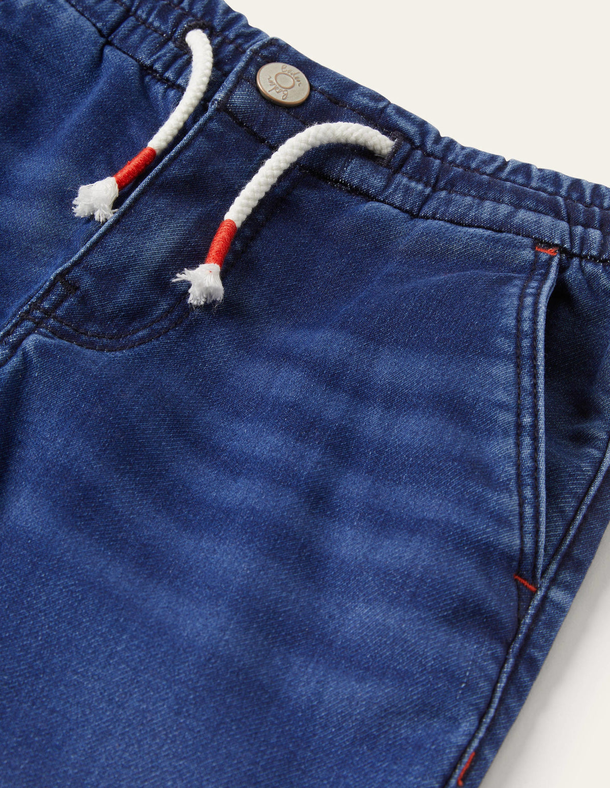 Denim Pull On Straight Leg Jeans-Mid Vintage Denim - Image 3