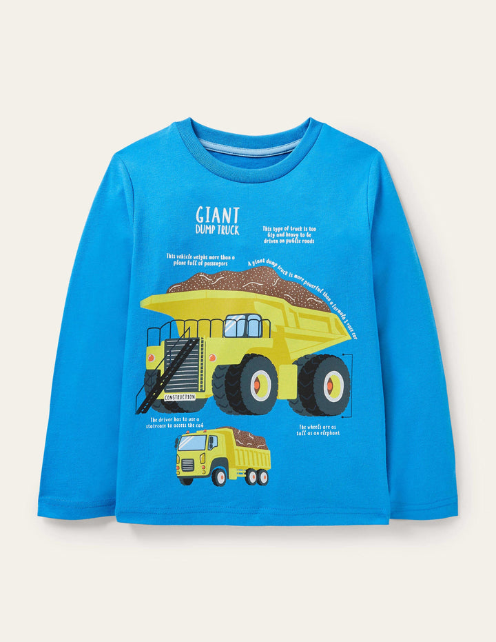Educational T-shirt-Moroccan Blue Dump Truck