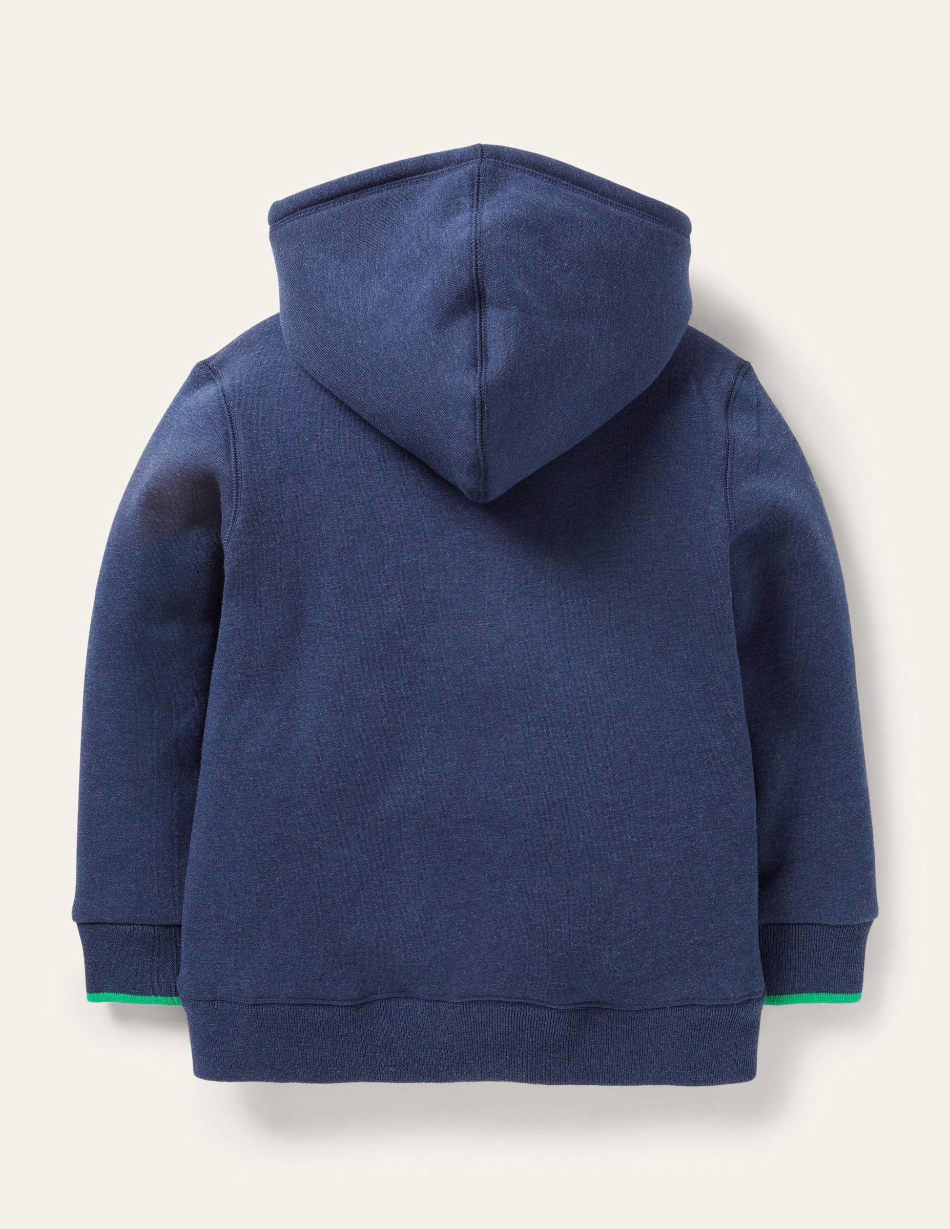 Navy Borg Lined Zip-up Hoodie-Blue Marl-2