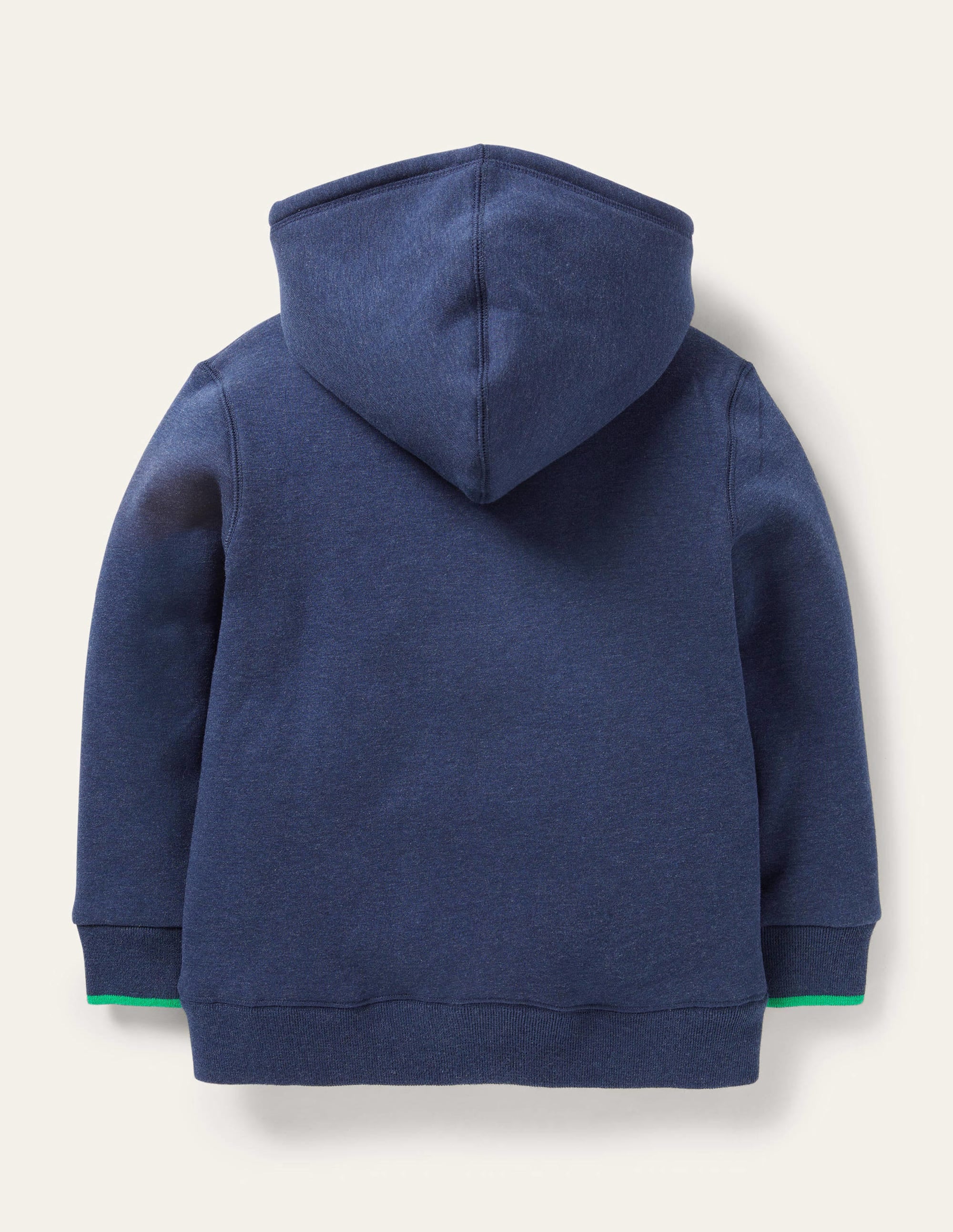 Navy Borg Lined Zip-up Hoodie-Blue Marl - Image 2