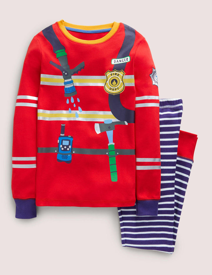 Dream Big Long Pyjamas-Fire Red Firefighter