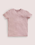 Striped Washed Slub T-shirt-French Pink
