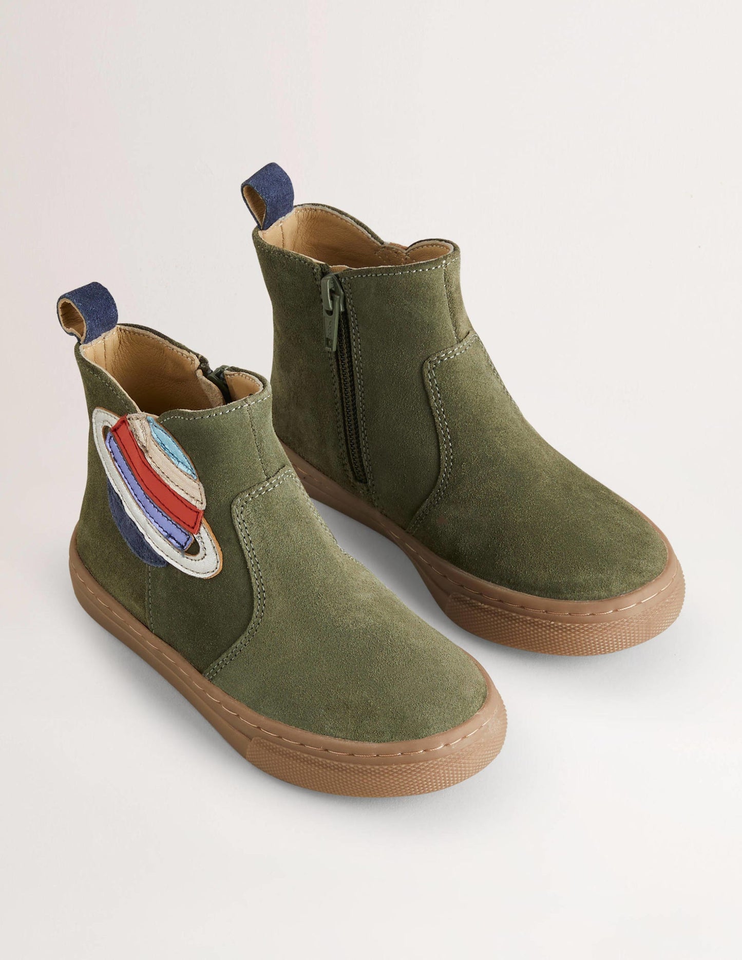 Suede Appliqué Boots-Khaki Planet