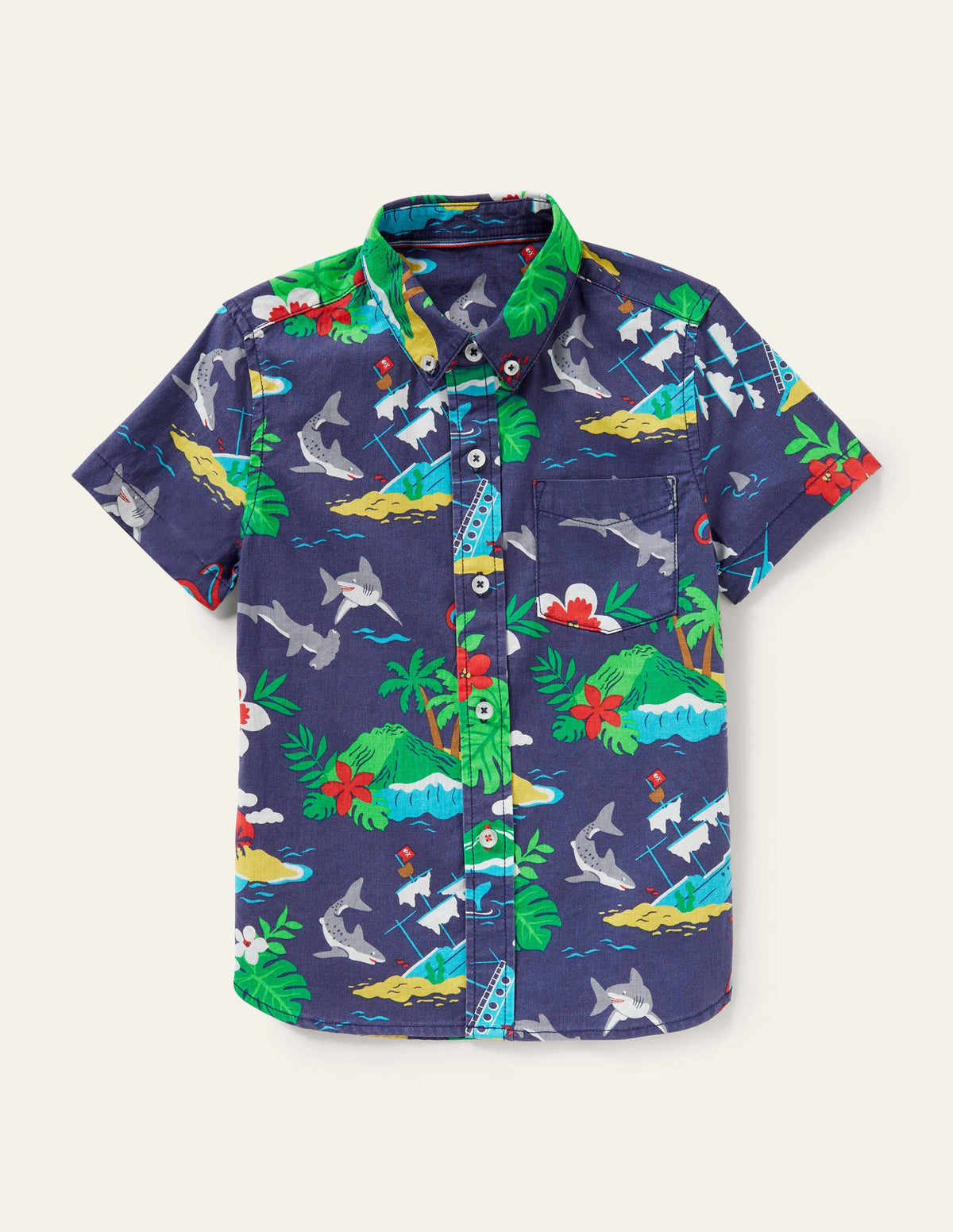 Holiday Cotton Linen Shirt-Starboard Hawaiian - Image 1