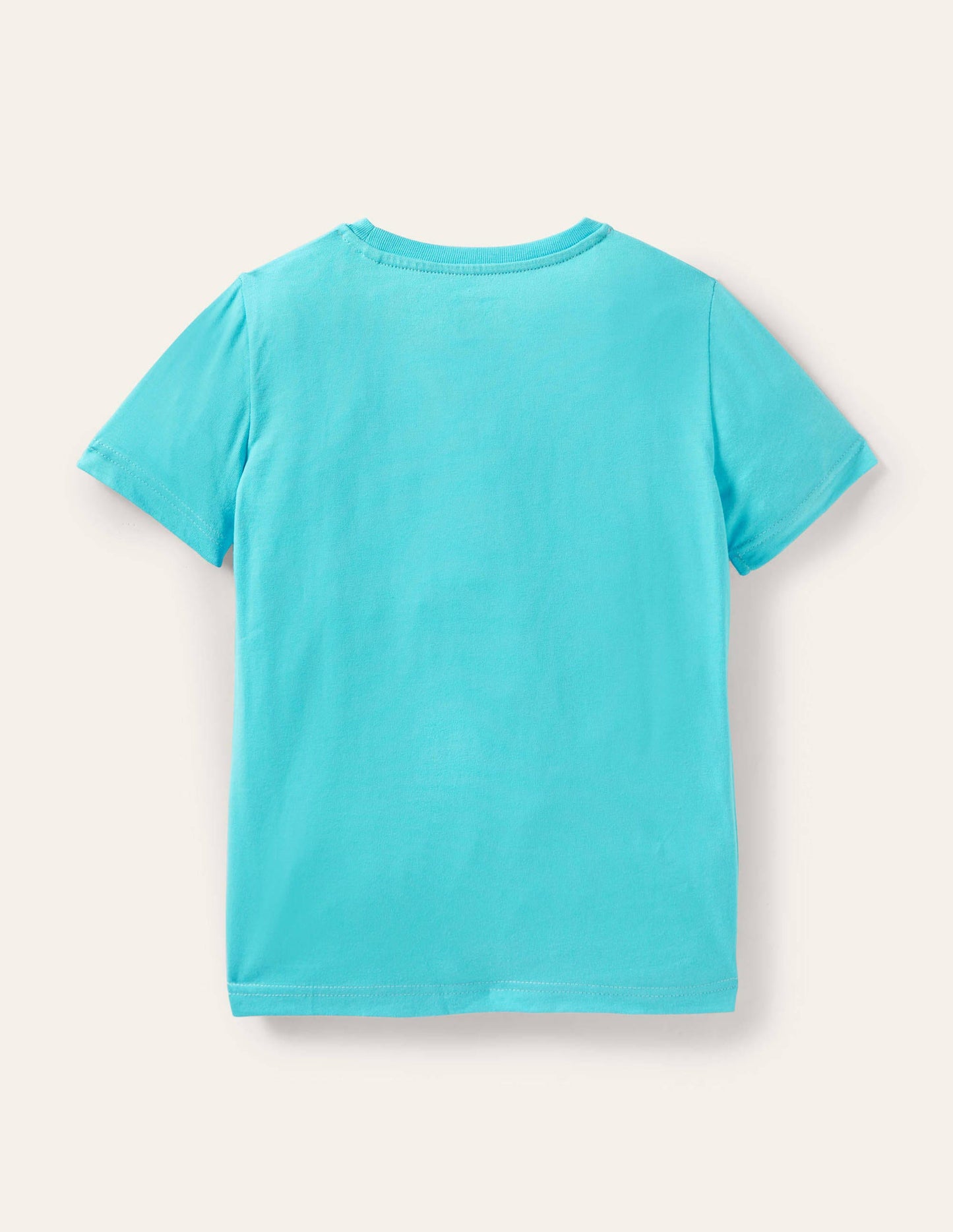 Beach Appliqué T-shirt-Turquoise Blue Surfing Dog