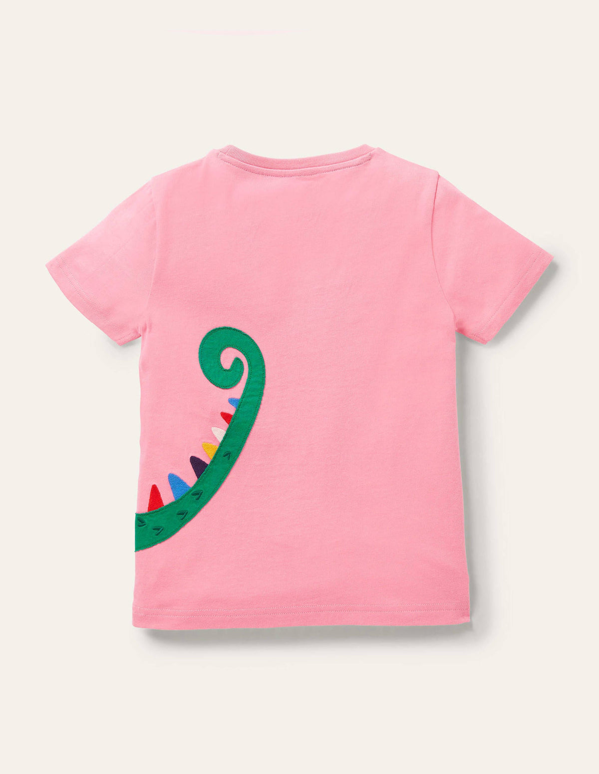 Front & Back Appliqué T-shirt-Pink Lemonade Chameleon - Image 2