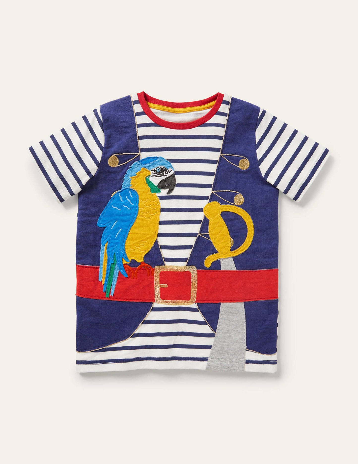 Dress Up T-shirt-Ivory/Starboard Blue Pirate