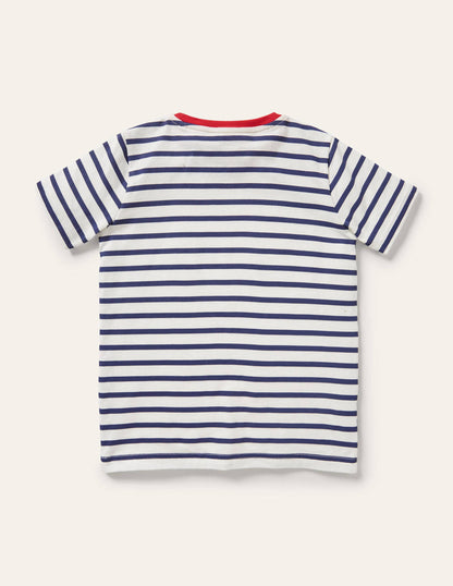 Dress Up T-shirt-Ivory/Starboard Blue Pirate-2