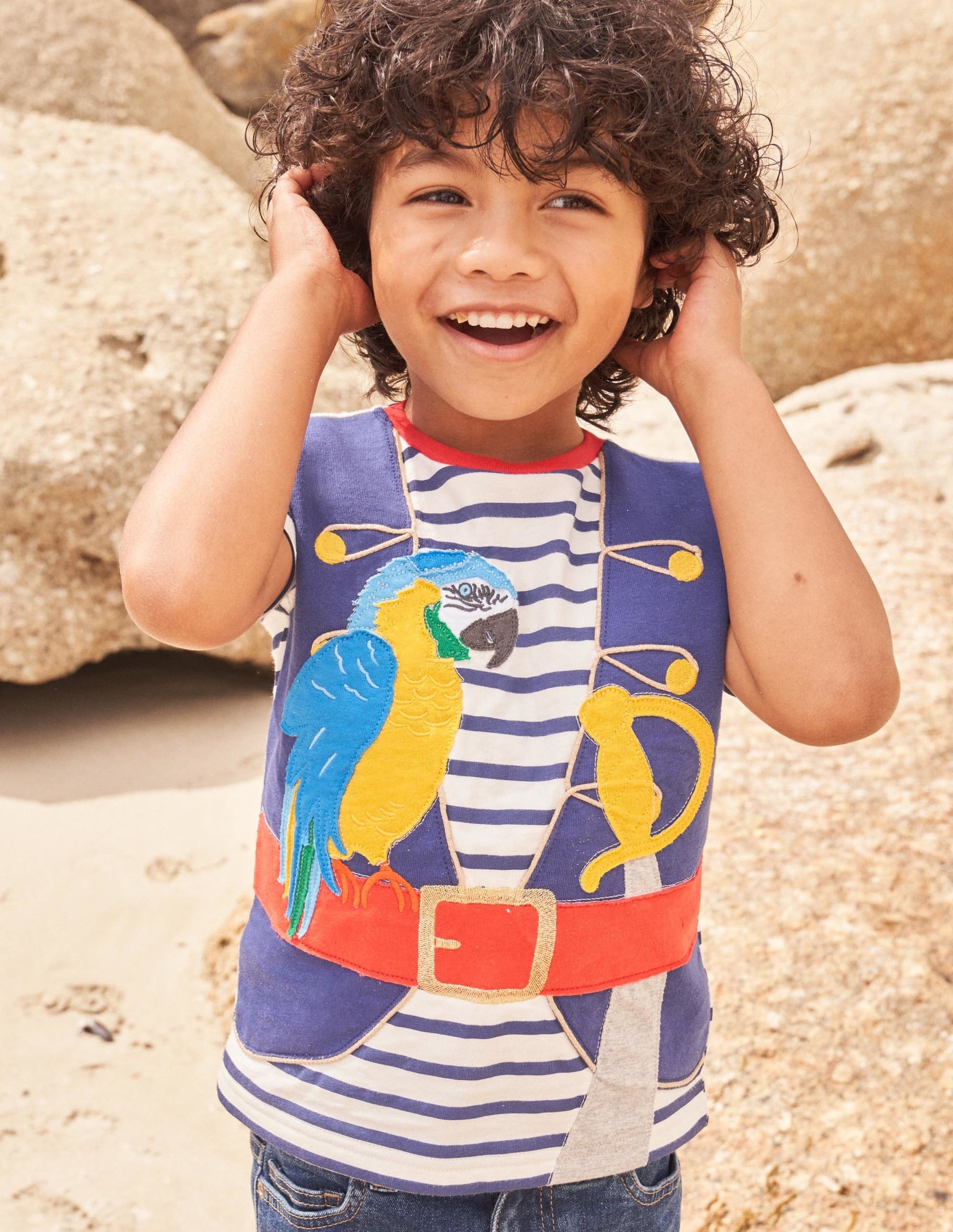 Dress Up T-shirt-Ivory/Starboard Blue Pirate-4