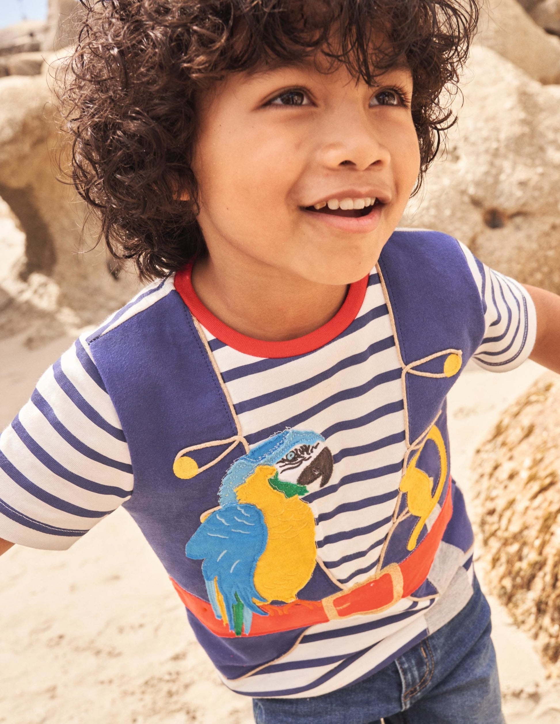 Dress Up T-shirt-Ivory/Starboard Blue Pirate-5