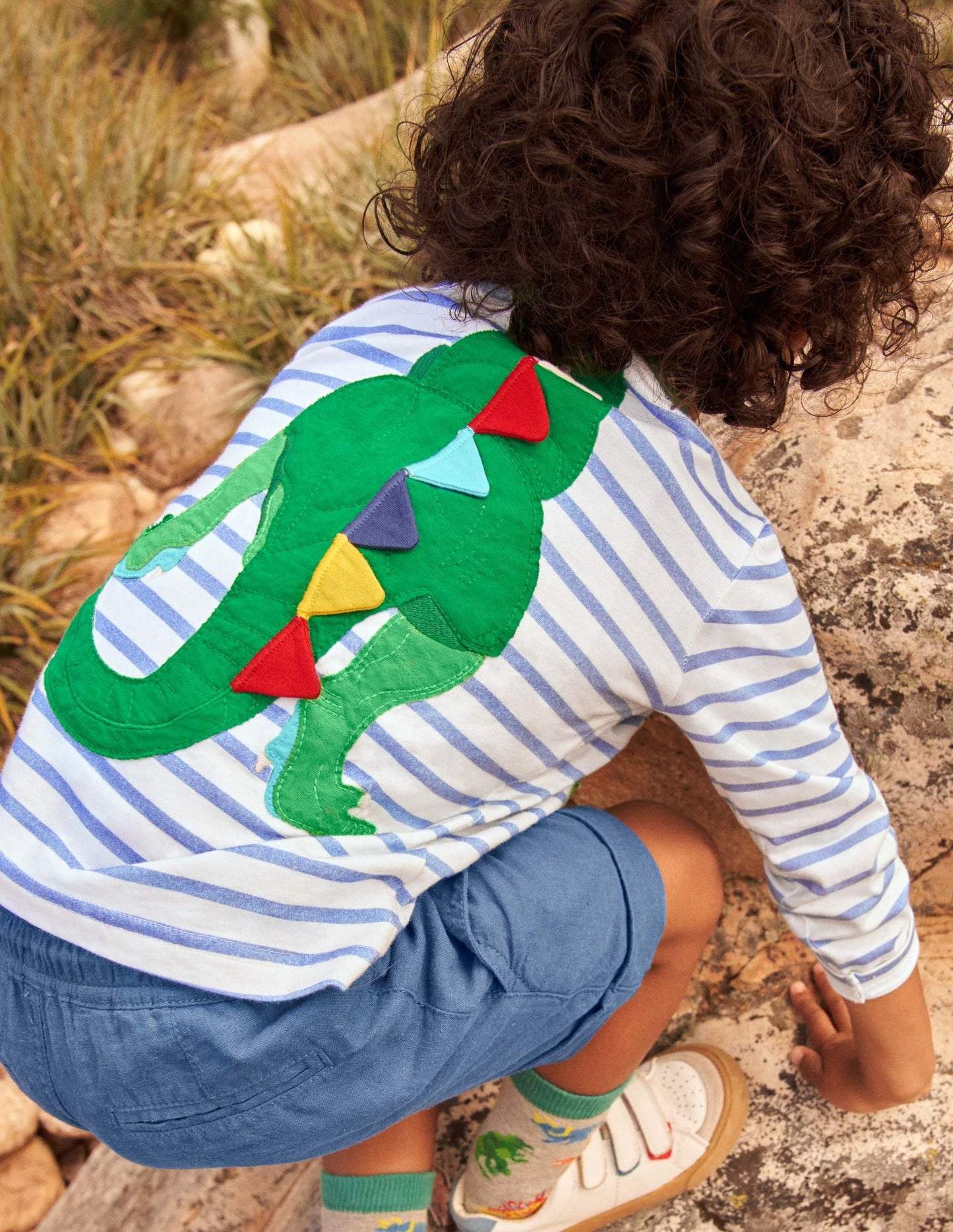 Be the Dinosaur T-shirt-Ivory/Malibu Blue Dinosaur