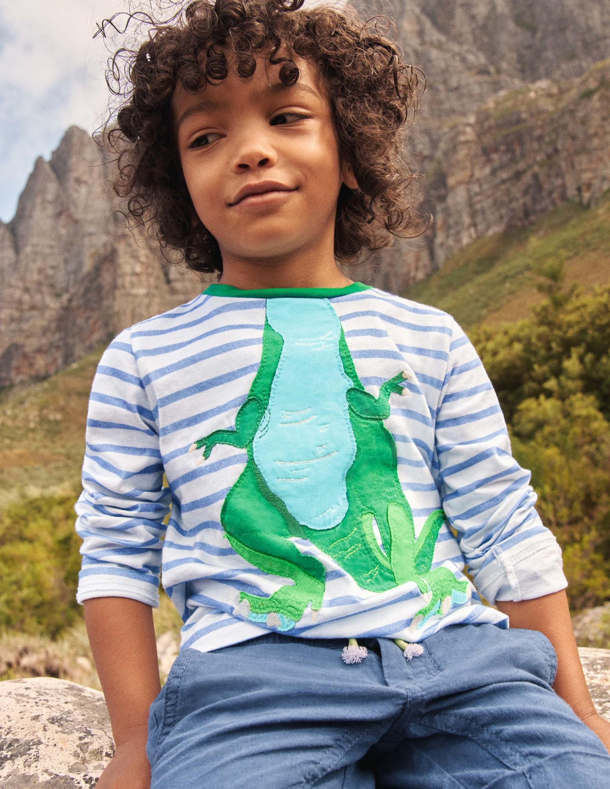 Be the Dinosaur T-shirt-Ivory/Malibu Blue Dinosaur-5