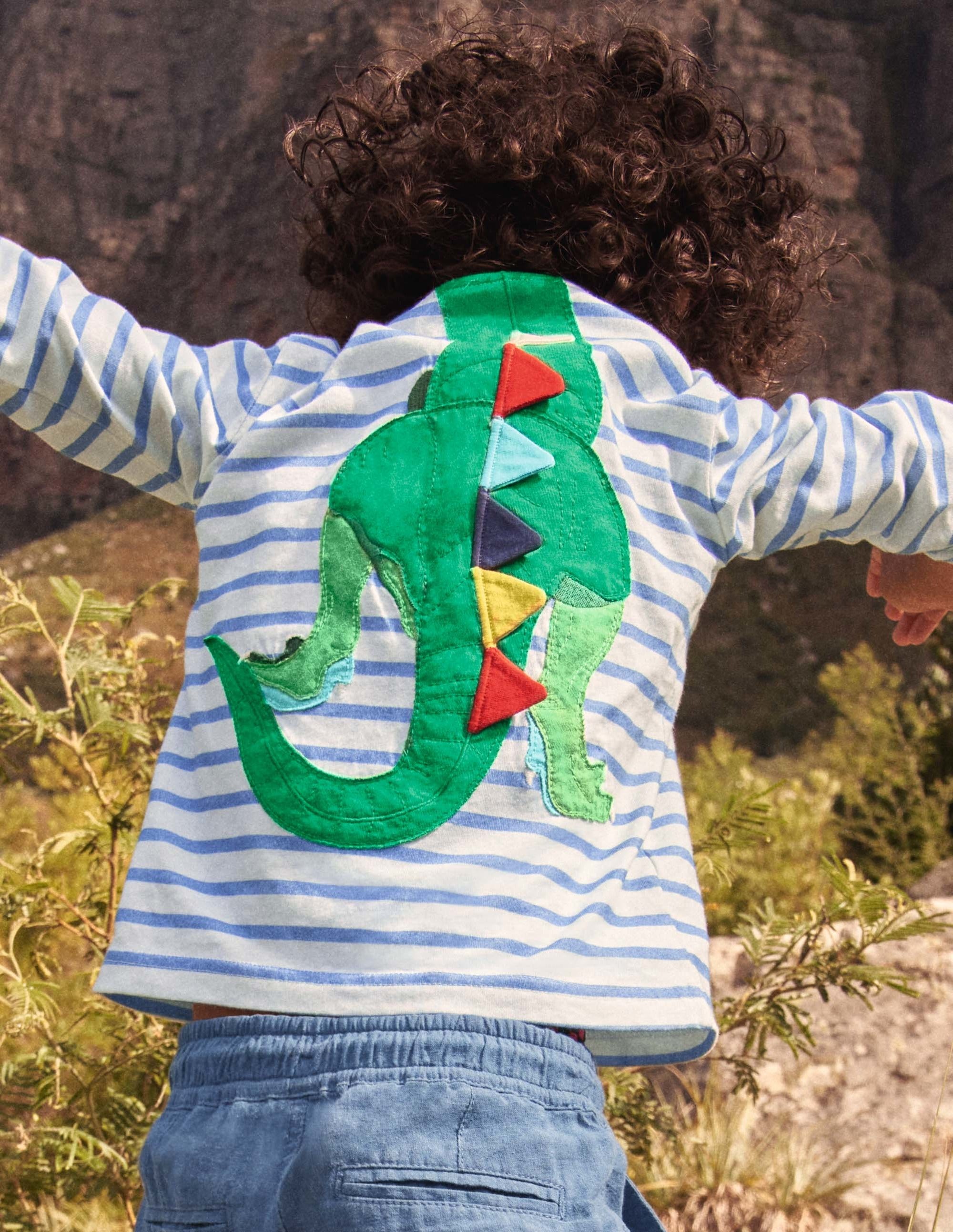 Be the Dinosaur T-shirt-Ivory/Malibu Blue Dinosaur - Image 6