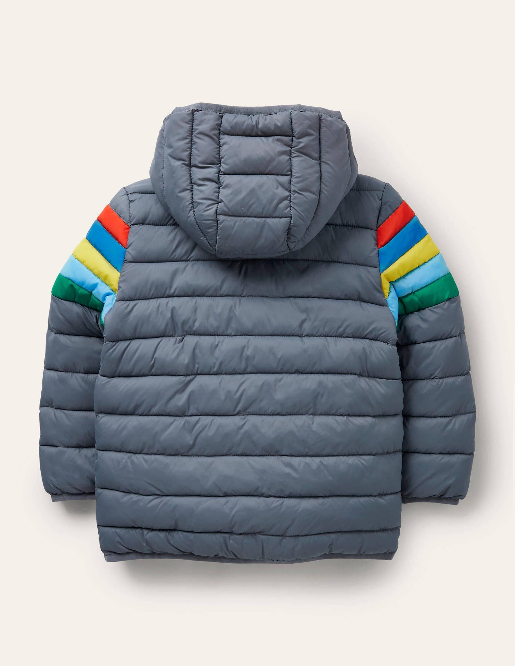 Cosy Pack-away Padded Jacket-Cobble Grey Rainbow-2