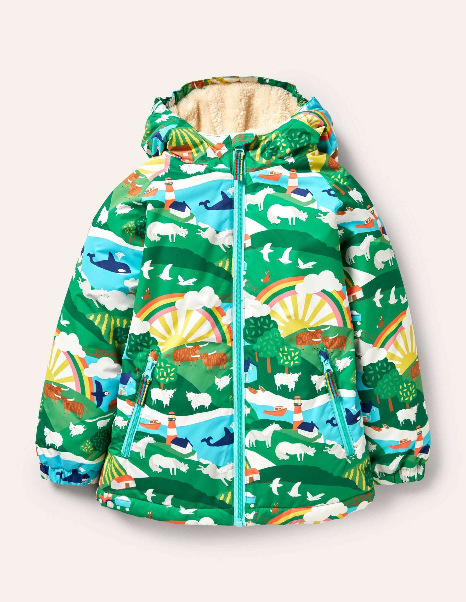 Cosy Sherpa-lined Anorak-Multi Shetland Sunrise-1