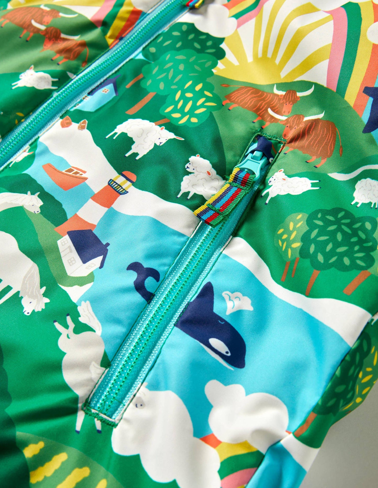 Cosy Sherpa-lined Anorak-Multi Shetland Sunrise