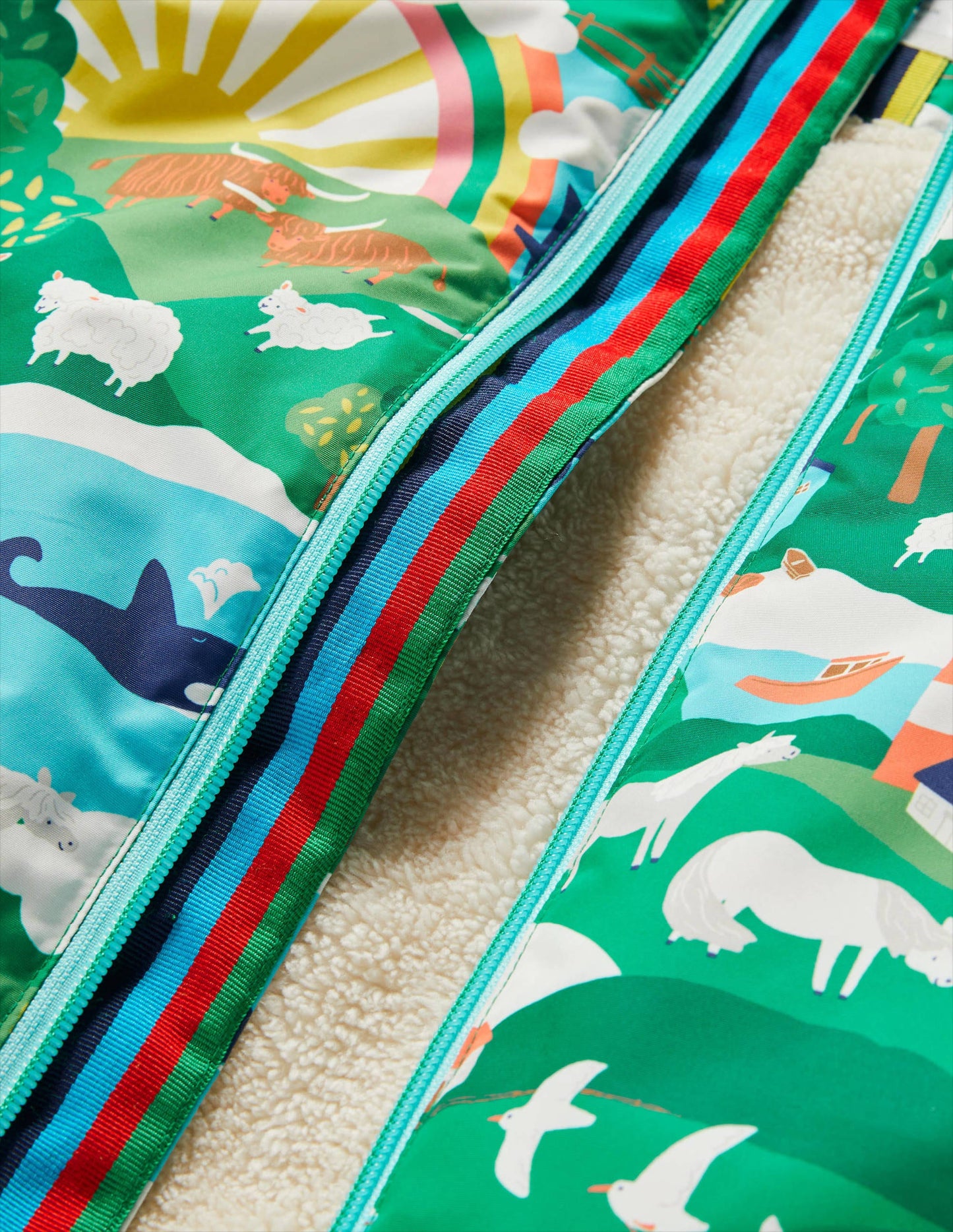 Cosy Sherpa-lined Anorak-Multi Shetland Sunrise