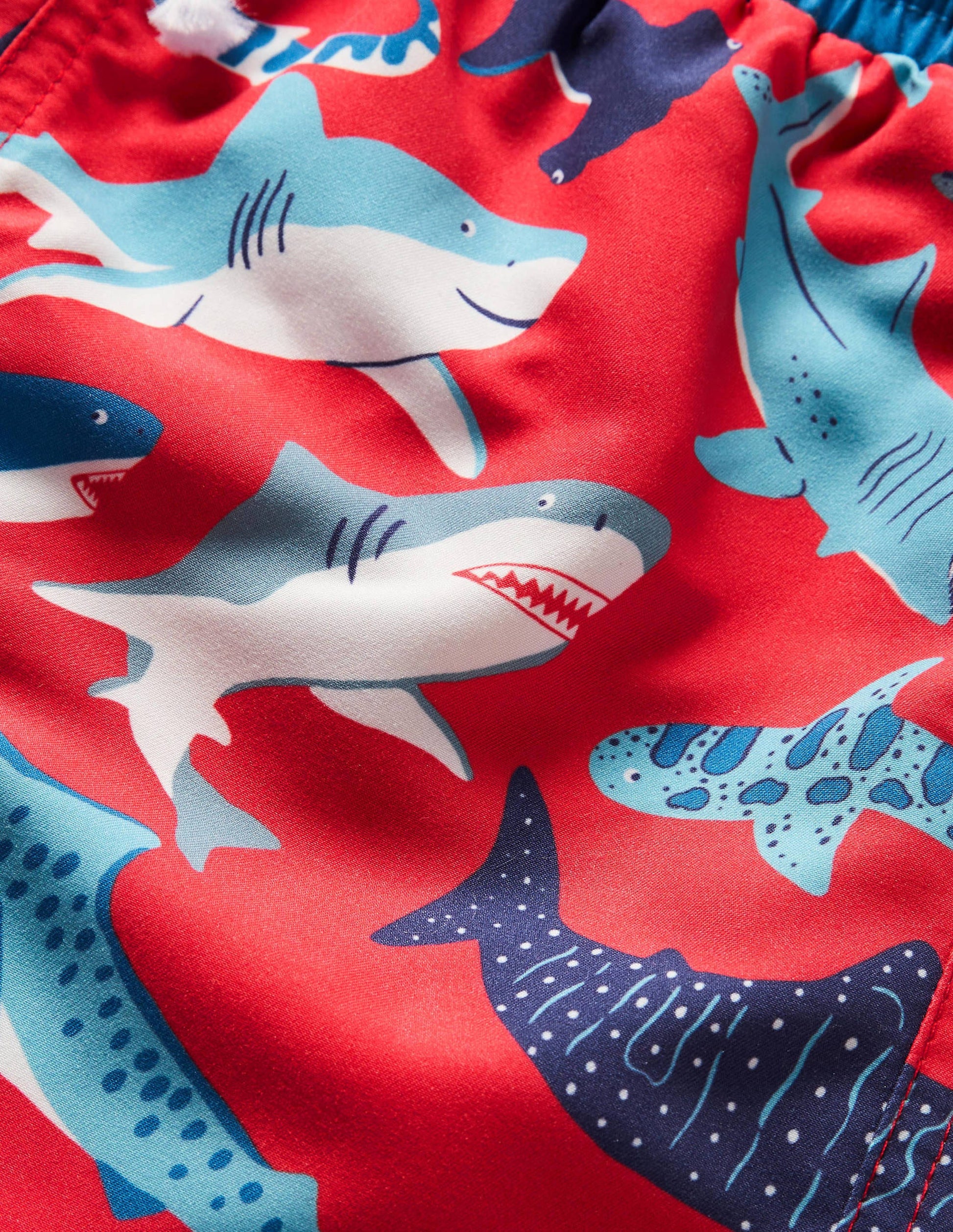 Swim Shorts-Soft Red Sharks-3