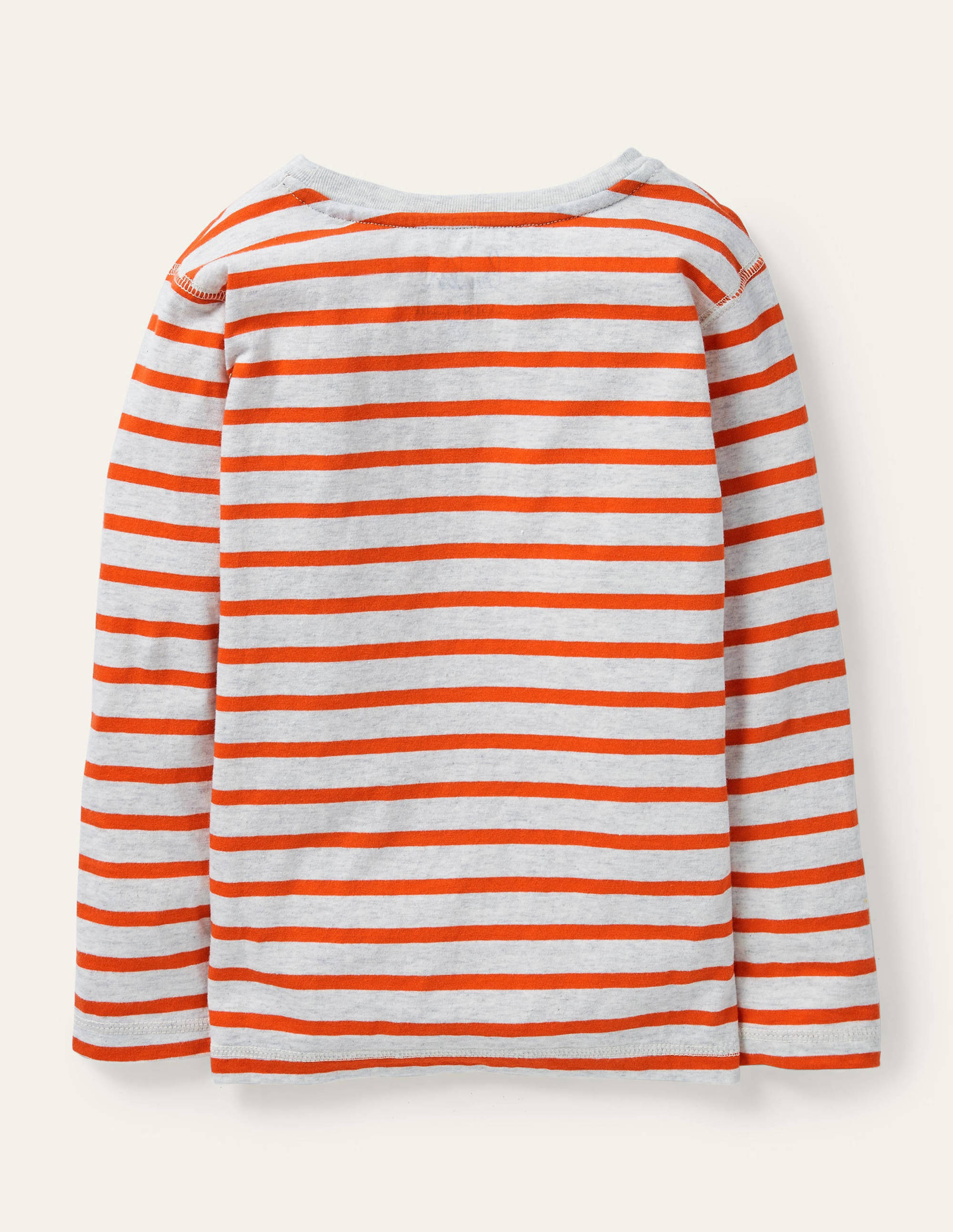 Supersoft Long-sleeved T-shirt-Oatmeal Marl/Firecracker Red - Image 2