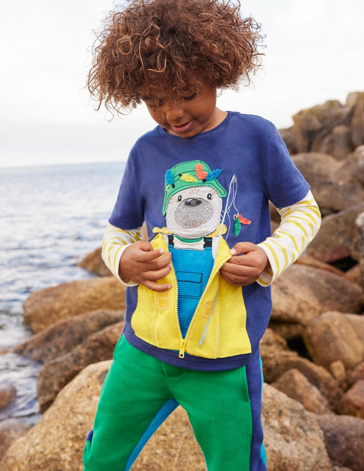 Contrast Leg Joggers-Green Pepper/Moroccan Blue