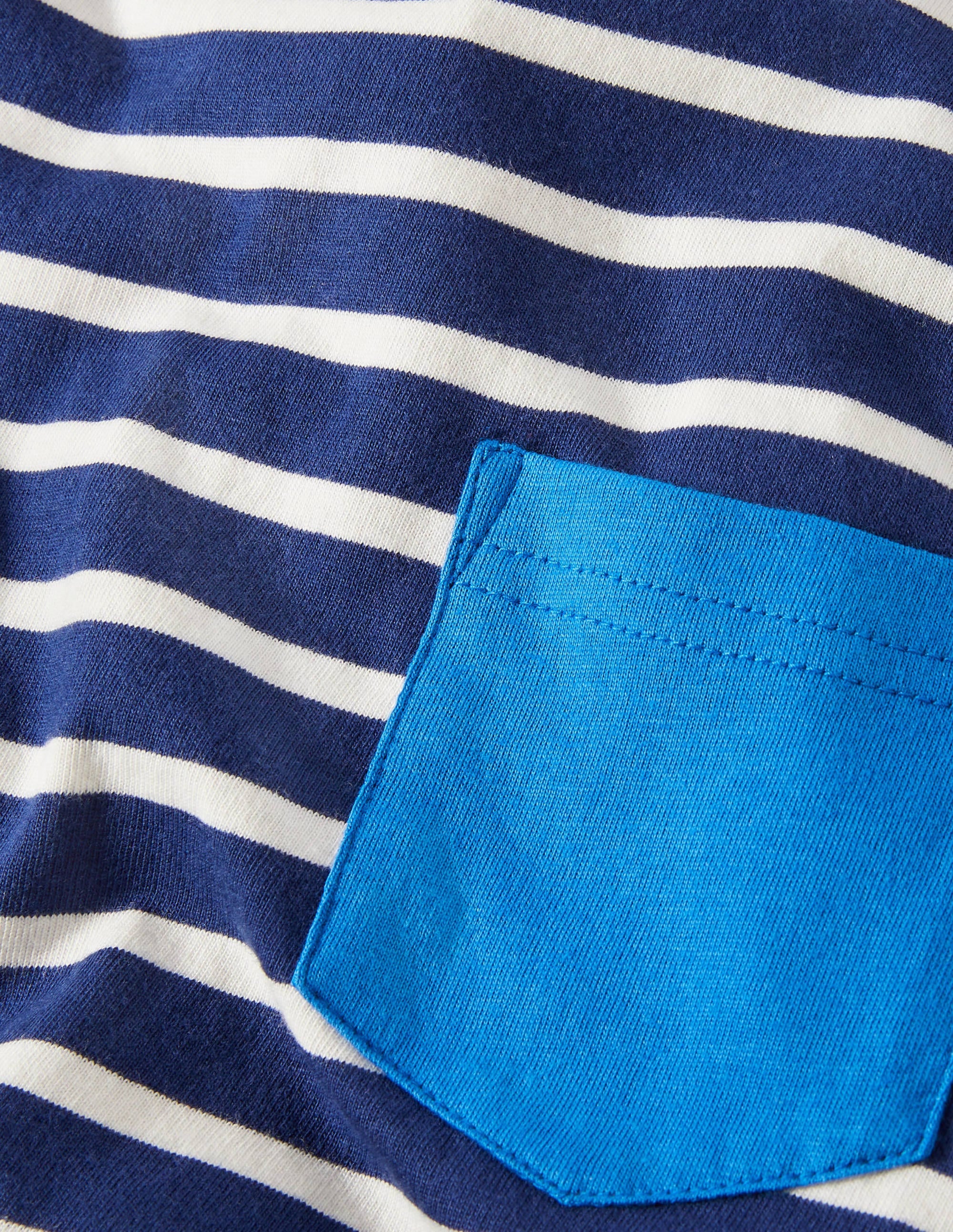 Long Sleeve Breton T-shirt-Starboard Blue/Ivory - Image 3