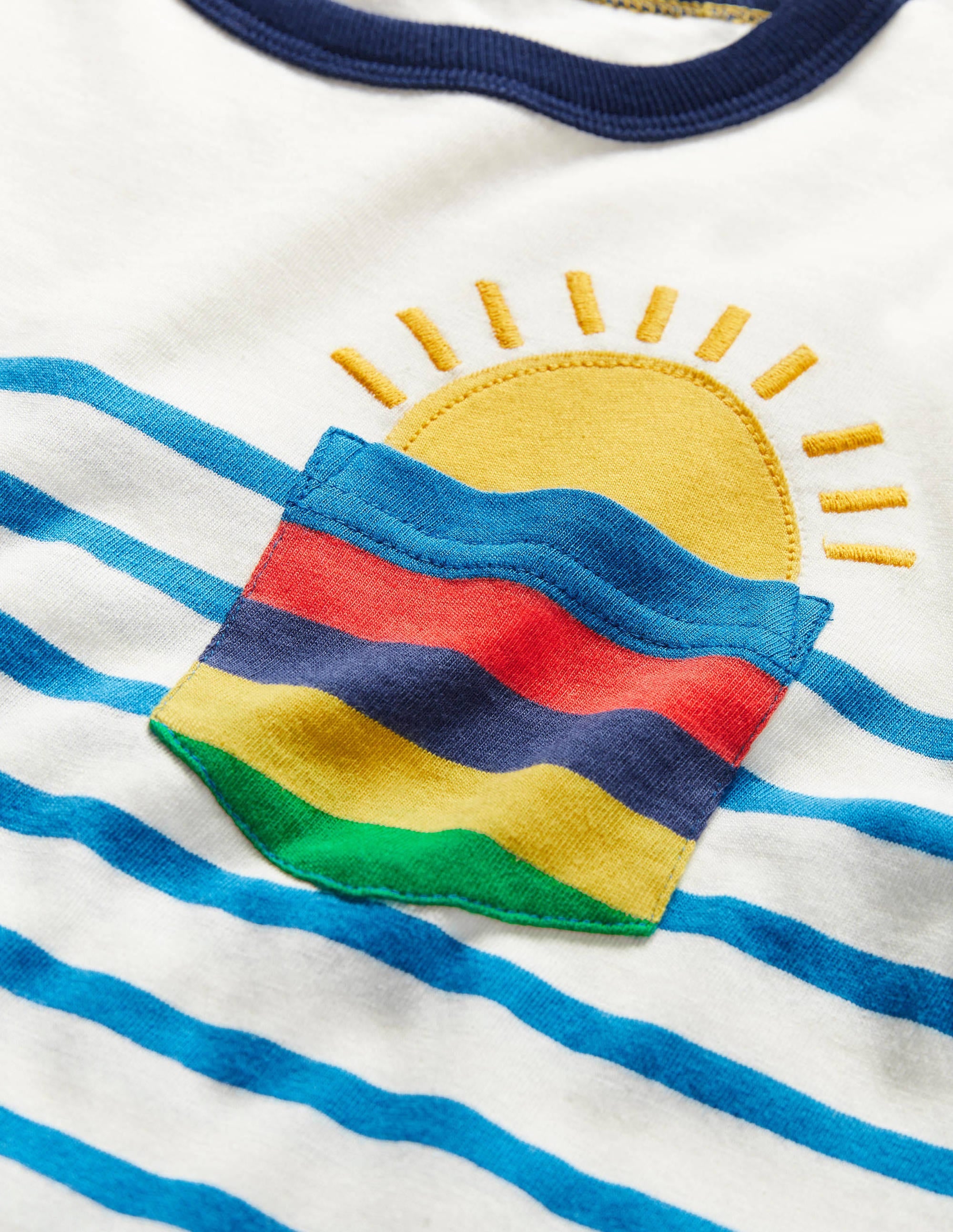 Long Sleeve Breton T-shirt-Ivory/Moroccan Blue Weather - Image 3