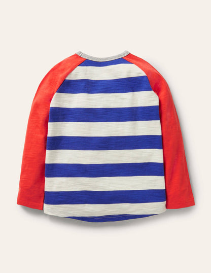 Raglan T-Shirt-Starboard Blue/Strawberry Red-2