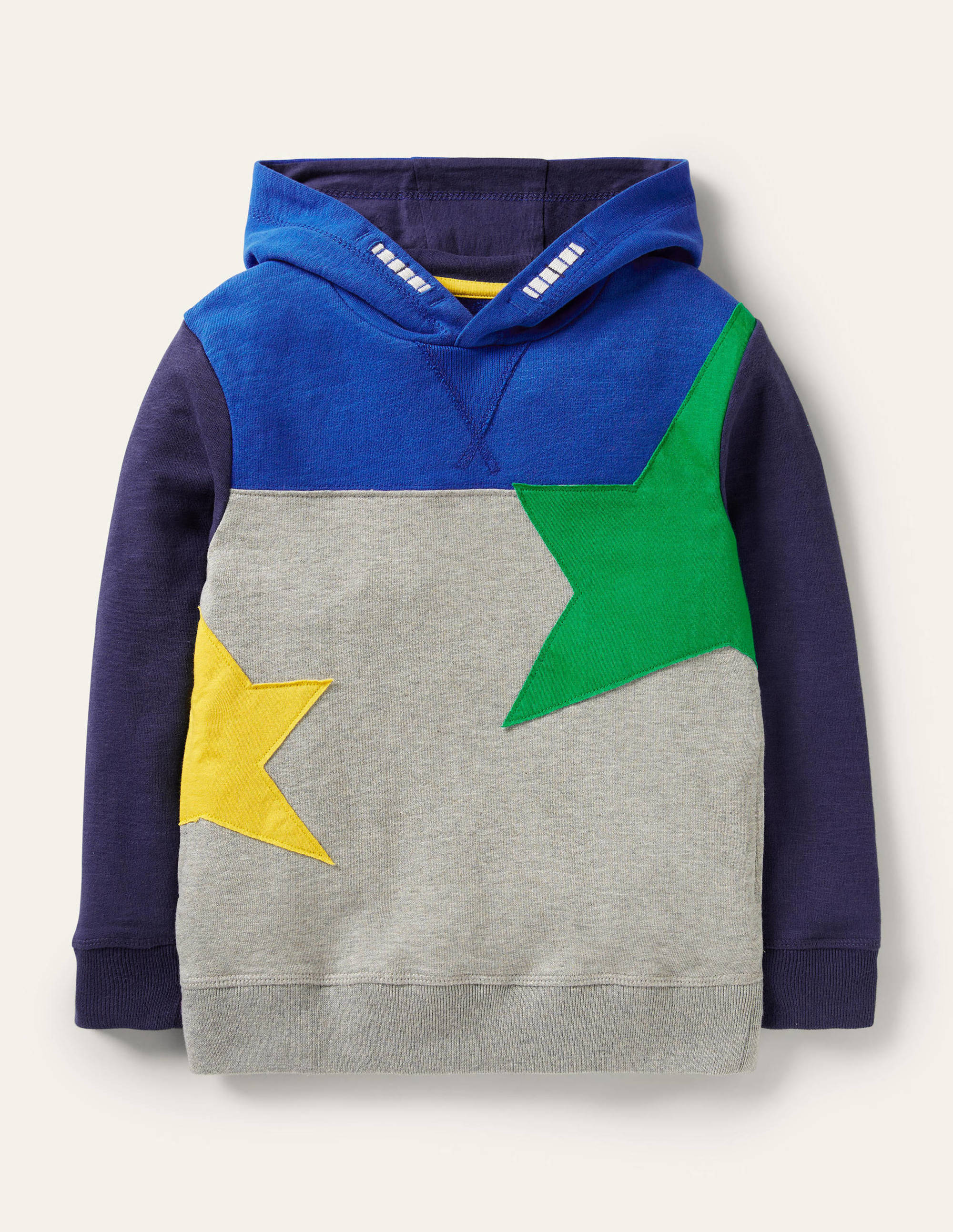 Colourblock Hoodie-Grey Marl Star - Image 1