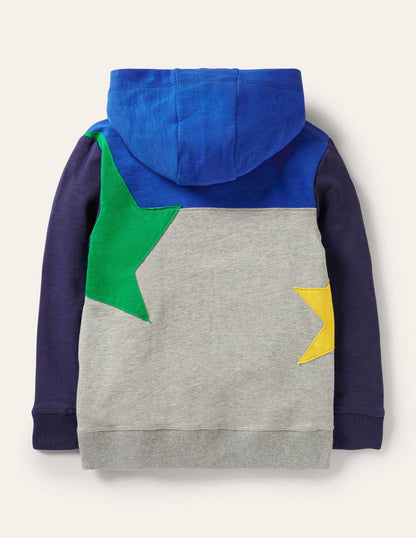 Colourblock Hoodie-Grey Marl Star-2