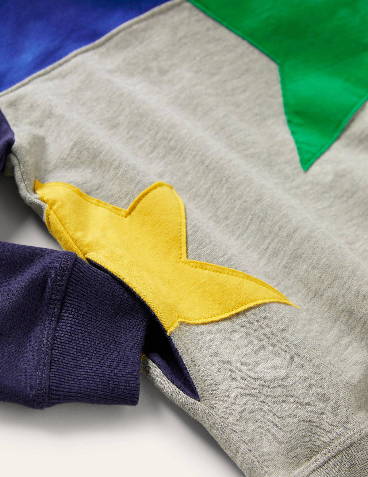 Colourblock Hoodie-Grey Marl Star - Image 3