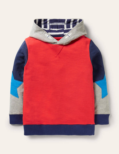 Colourblock Hoodie-Strawberry Tart Red Star-1