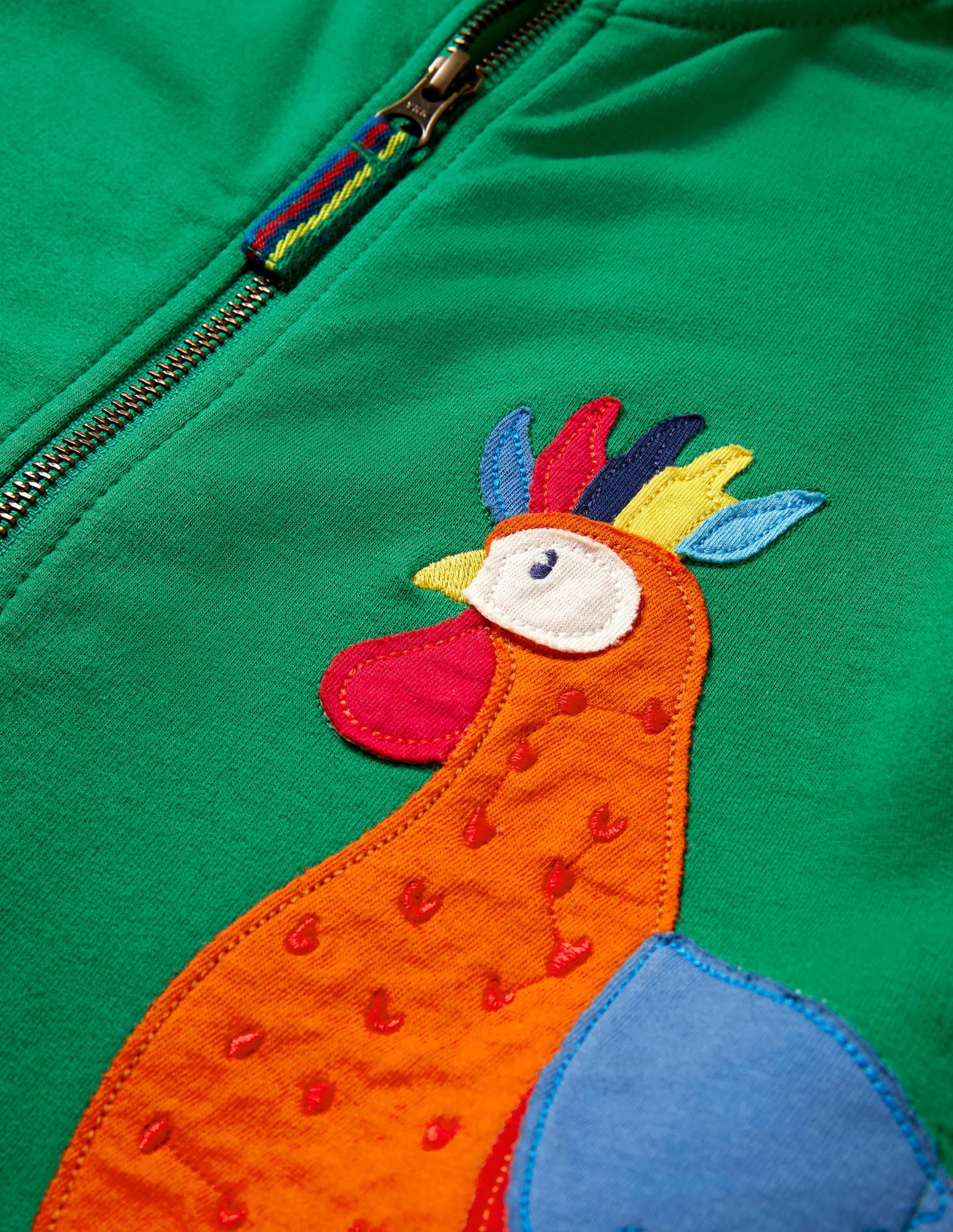 Cockerel Appliqué Track Jacket-Green Pepper Cockerel - Image 3