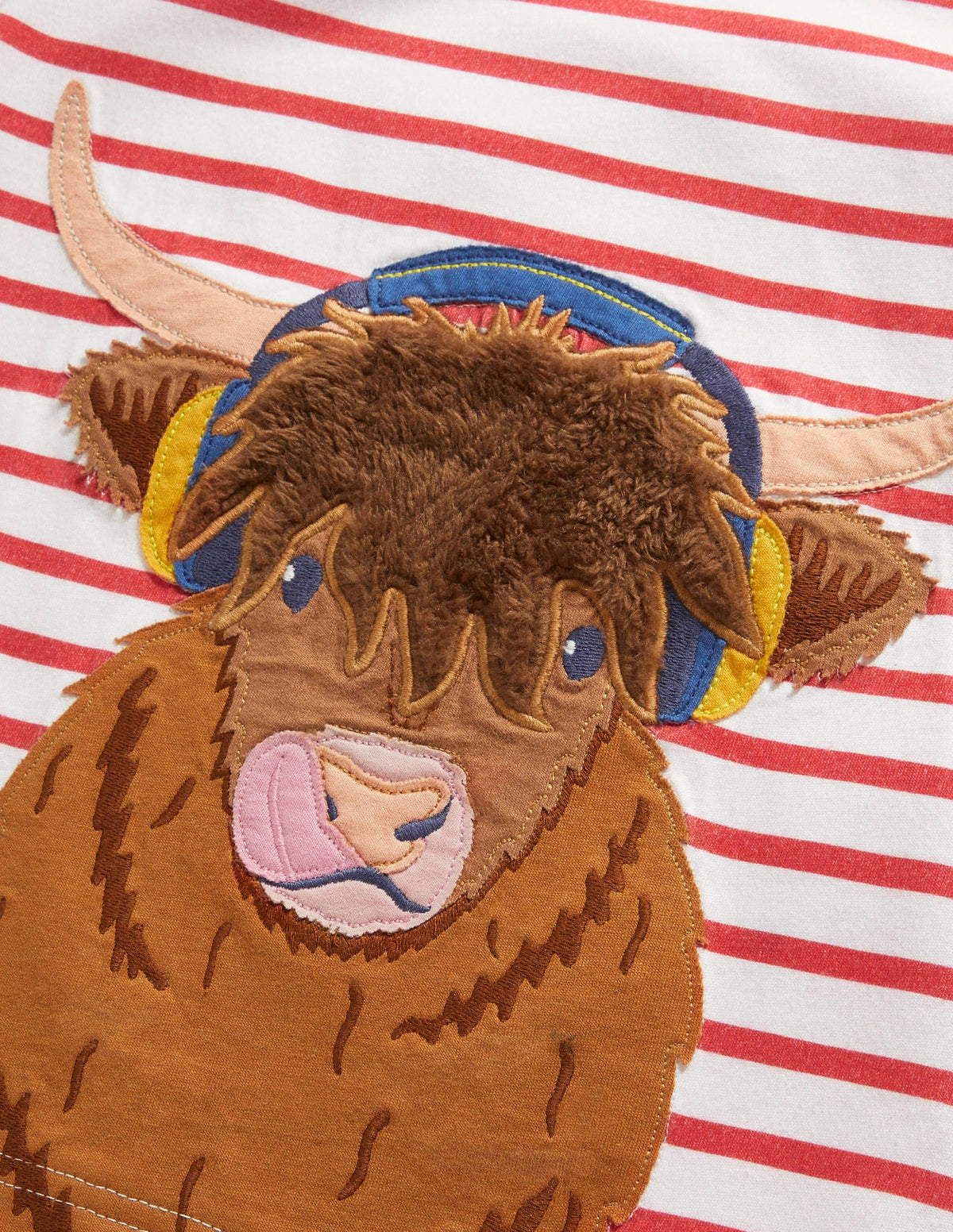 Farm Animal Appliqué T-shirt-Strawberry Tart Red Cow-3