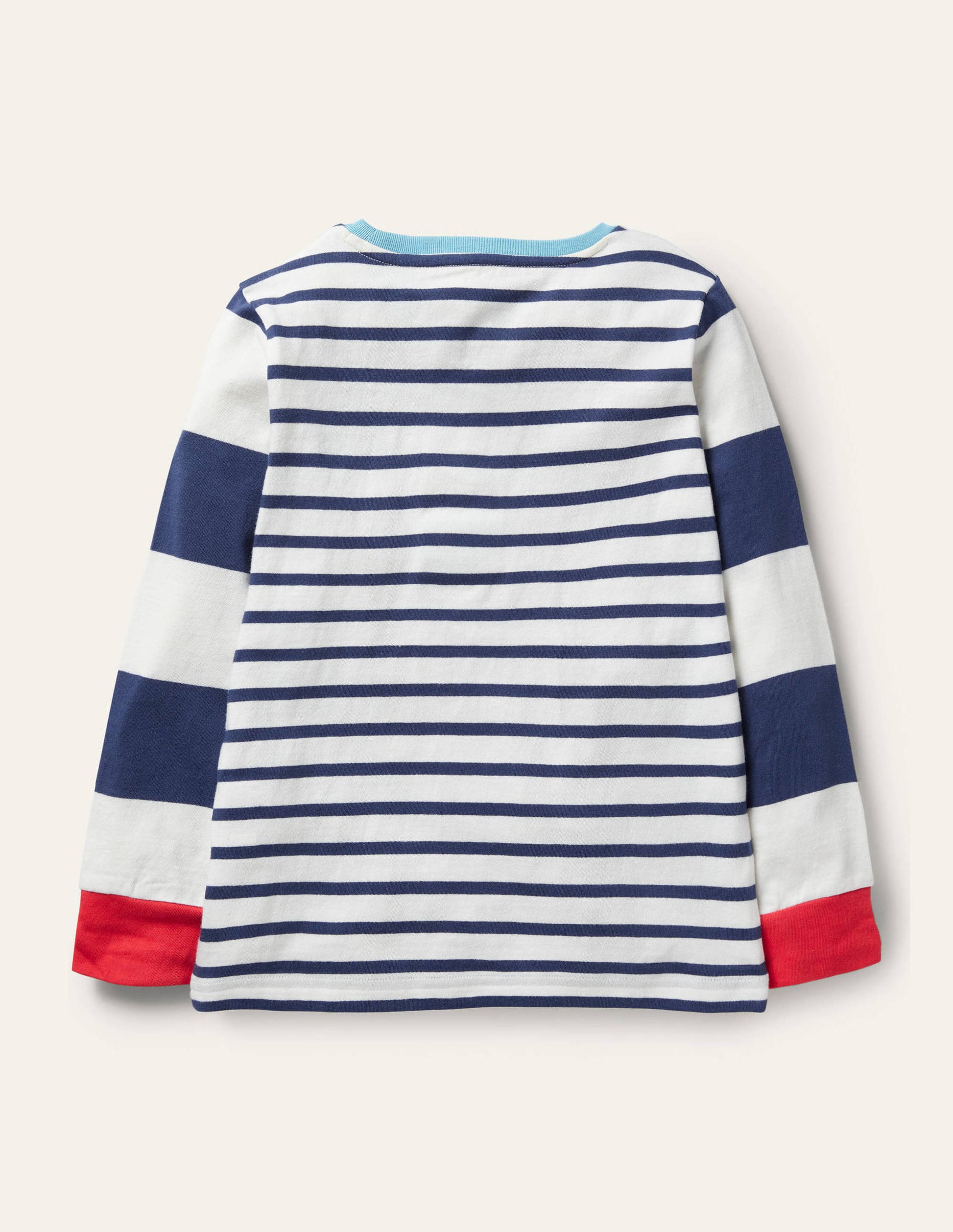 Appliqué Breton T-shirt-College Navy/Ivory Sharks-2
