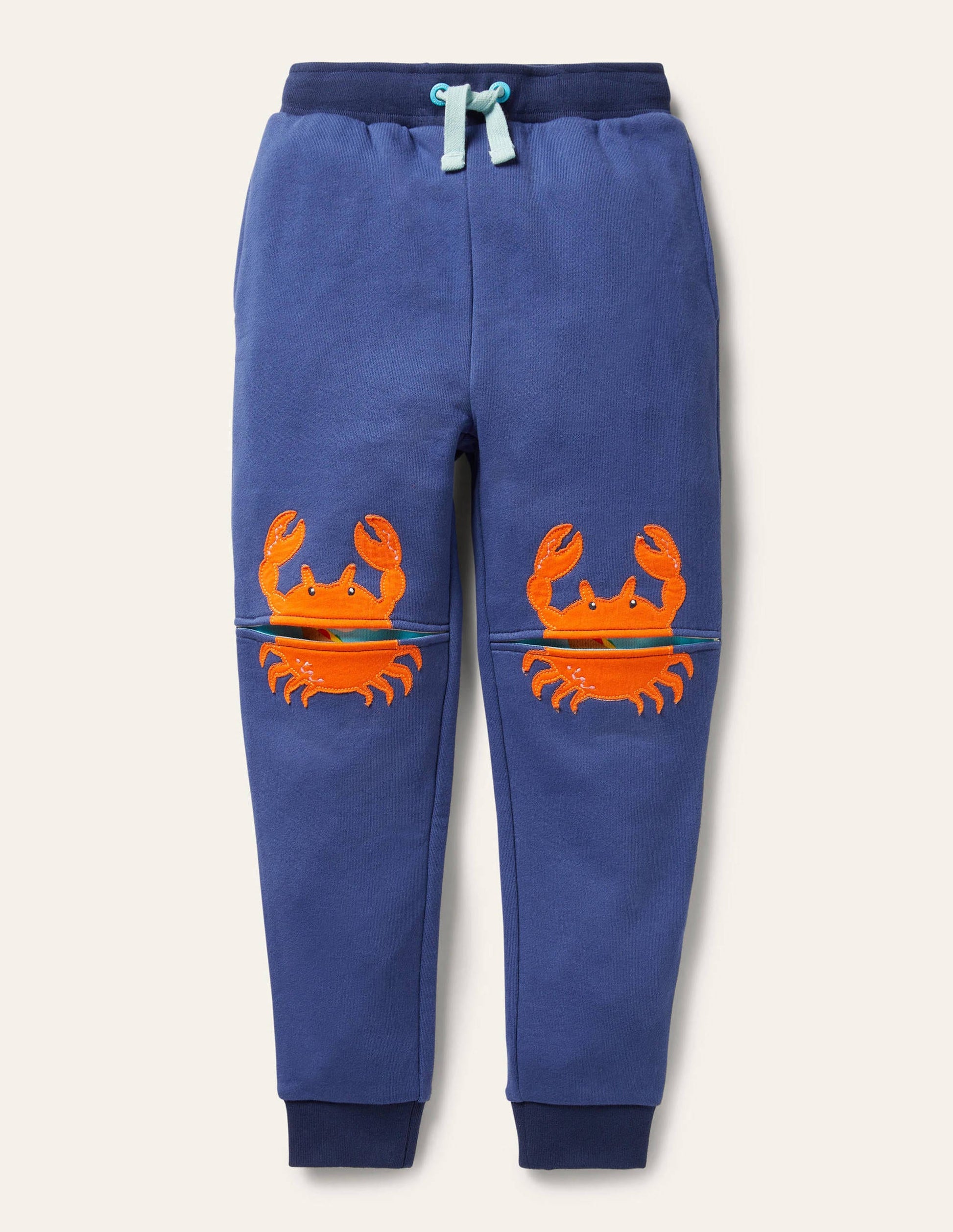 Appliqué Knee Joggers-Blue Wave Crabs-1