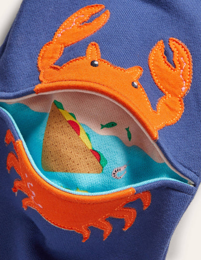 Appliqué Knee Joggers-Blue Wave Crabs-3