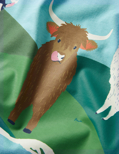 Animal Scene T-shirt-Aqua Blue Animals-3