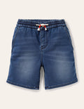 Jersey Denim Shorts-Mid Vintage