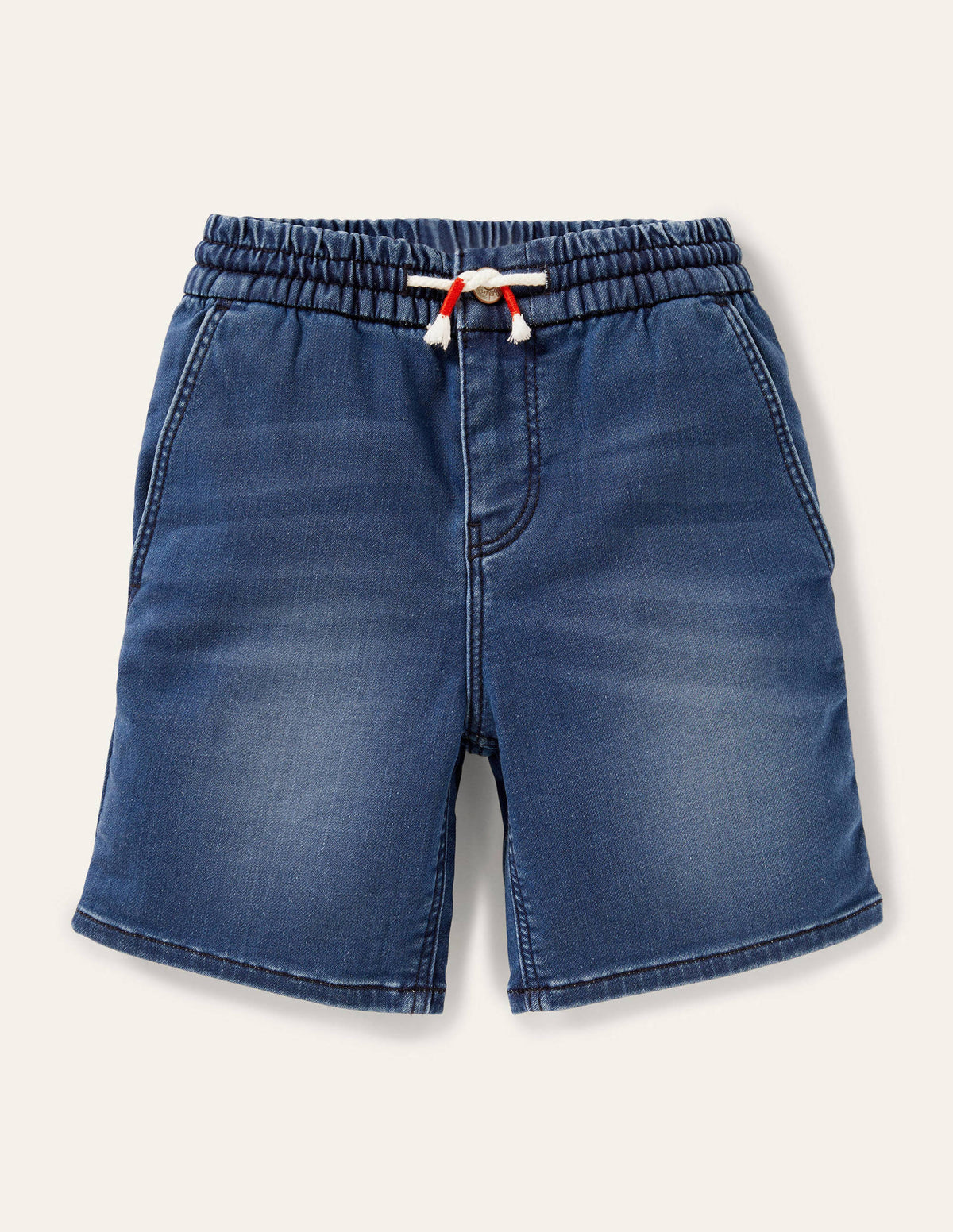 Jersey Denim Shorts-Mid Vintage-1
