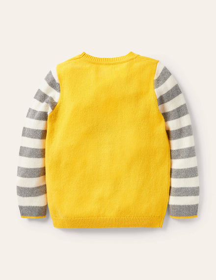 Animal Crew Neck Jumper-Sweetcorn Yellow Alpaca
