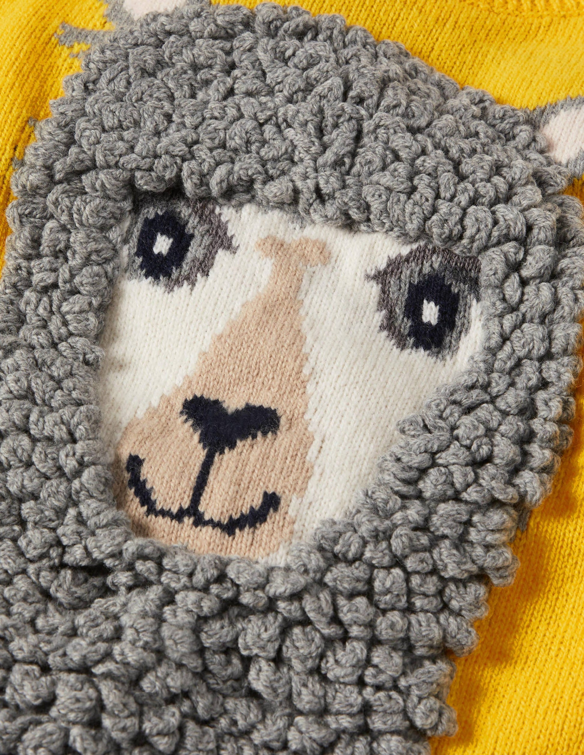 Animal Crew Neck Jumper-Sweetcorn Yellow Alpaca-3