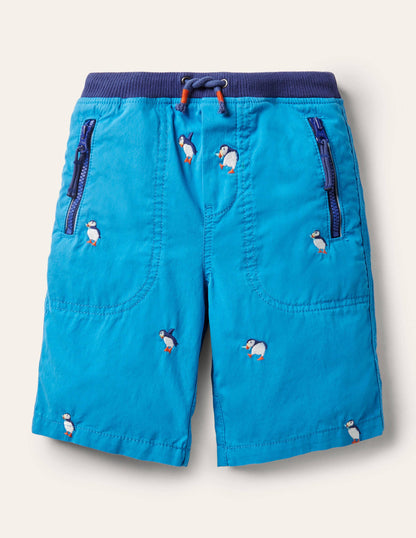 Adventure Shorts-Moroccan Blue Puffins-1
