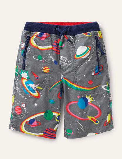 Adventure Shorts-Cobble Grey Rainbow Space-1